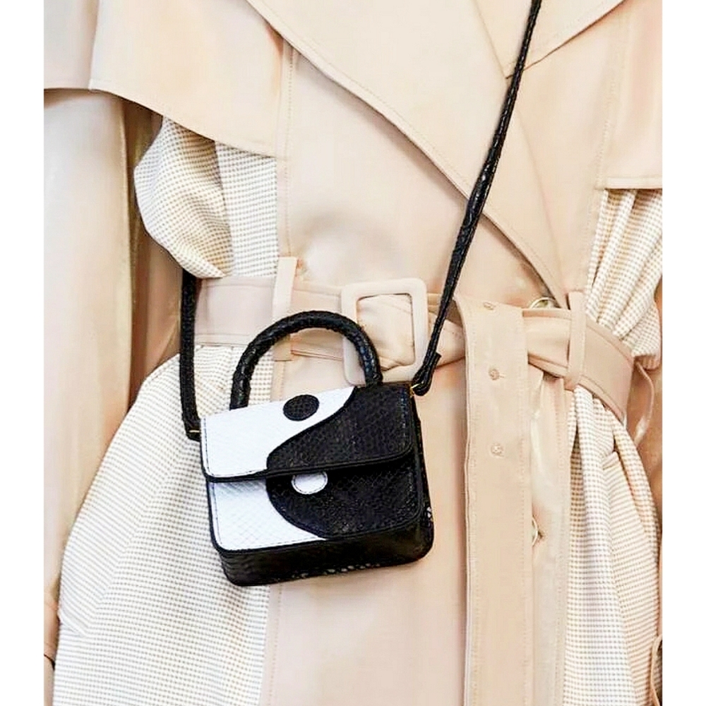 yin and yang python micro cross body bag
